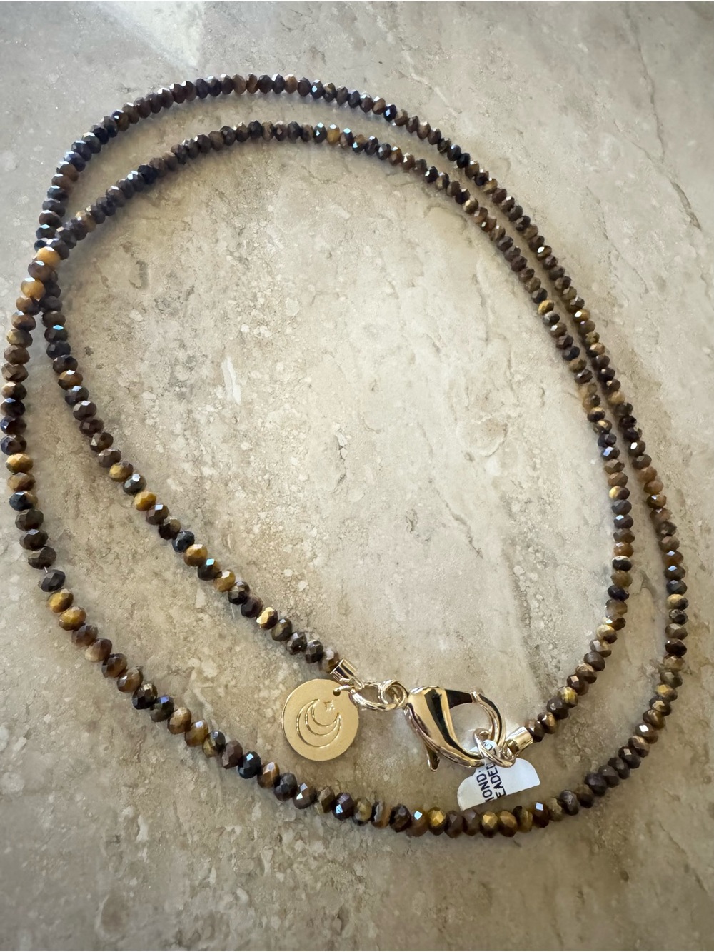 Jane Win Double Wrap Diamond Cut Beaded Necklace in Tigers Eye - Picture 8 of 11